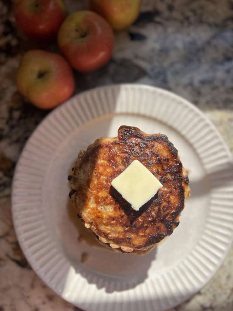 Fermented Apple Oatmeal Pancakes