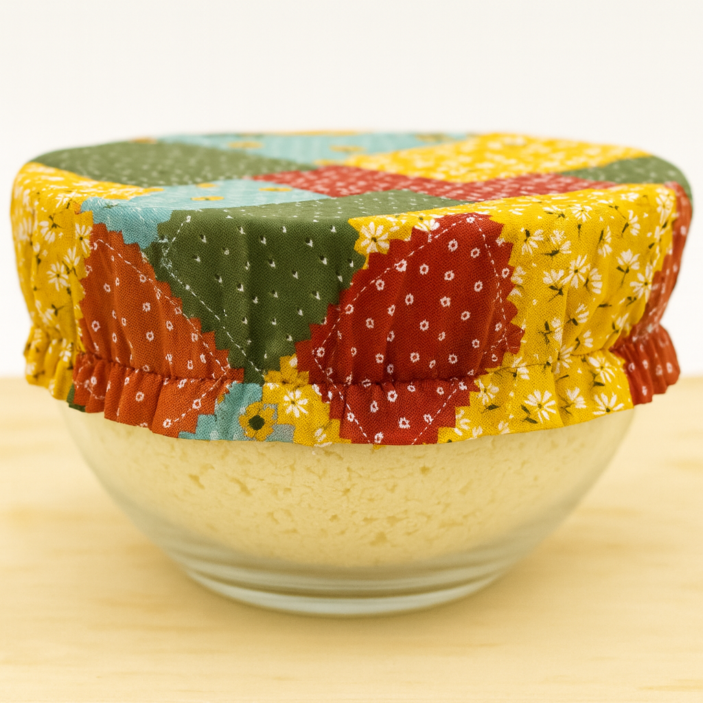 Reversible Cotton Bowl Cover – Autumn Patchwork