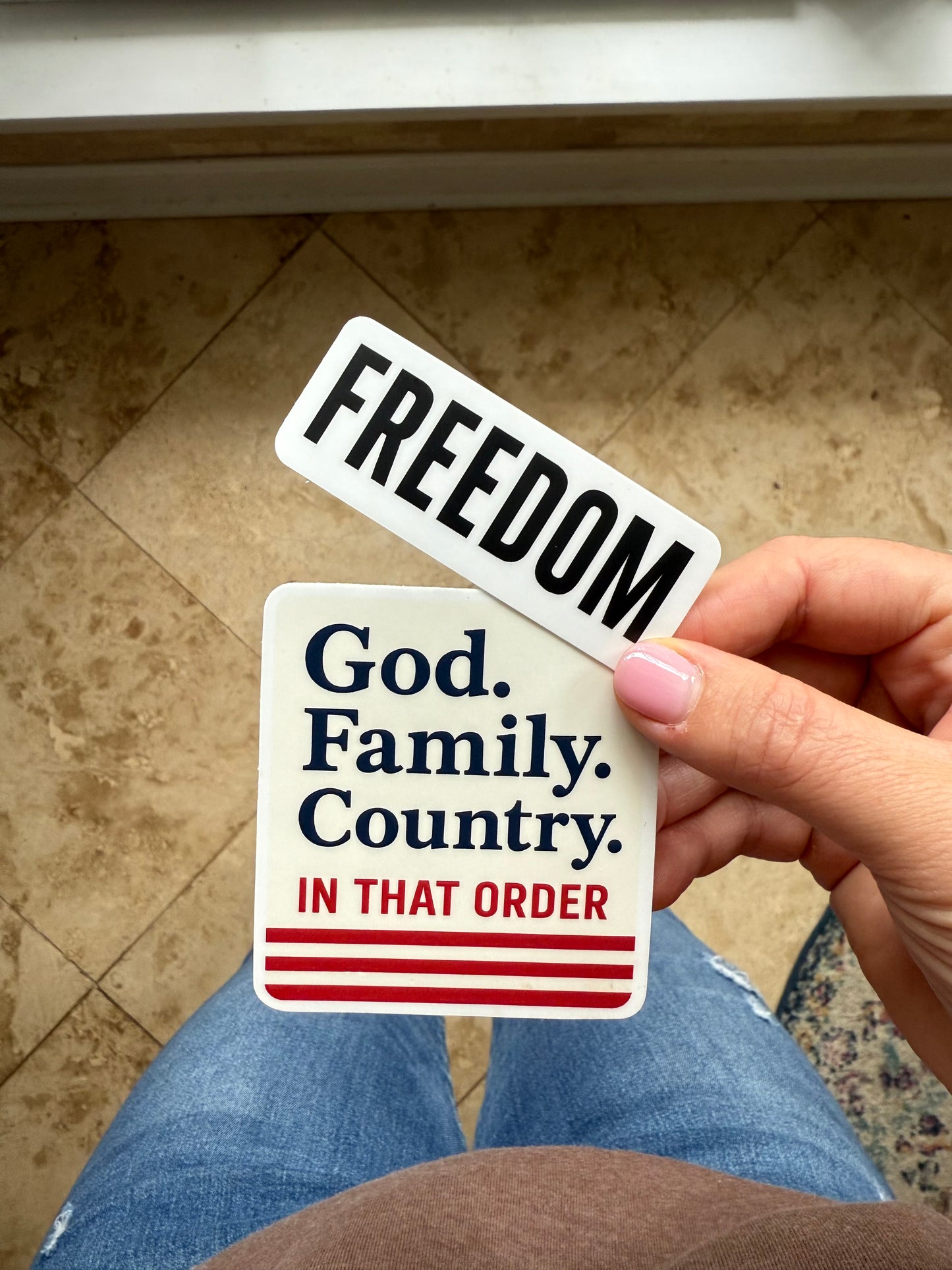 FREEDOM | Make Heaven Crowded | God. Family. Country. In that Order. Sticker Pack (3)