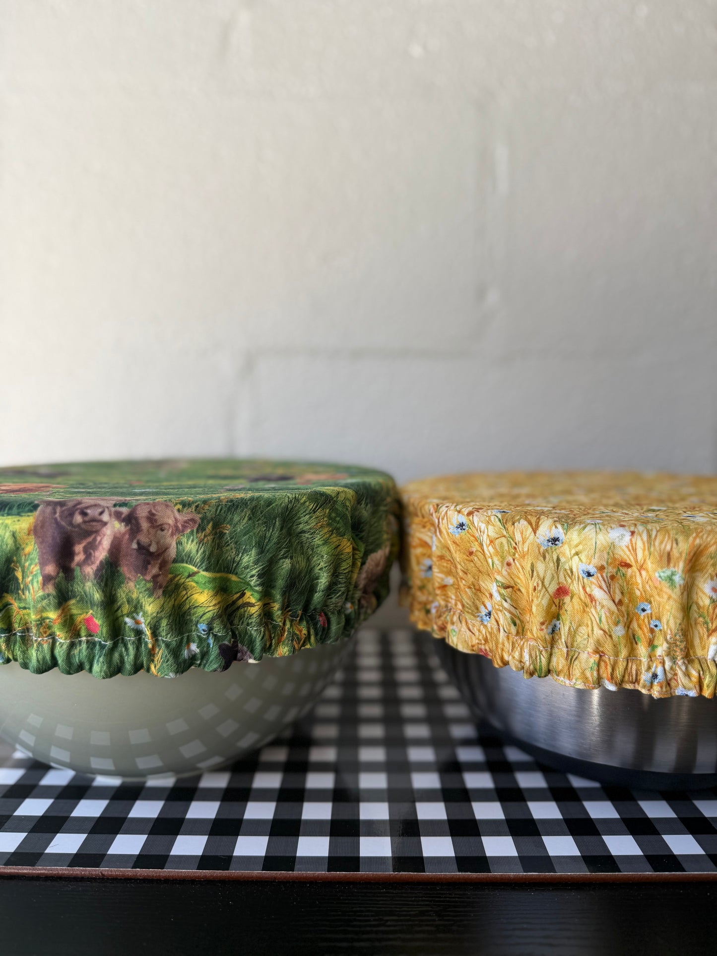 Highland Hooves Meadow Reversible Bowl Cover