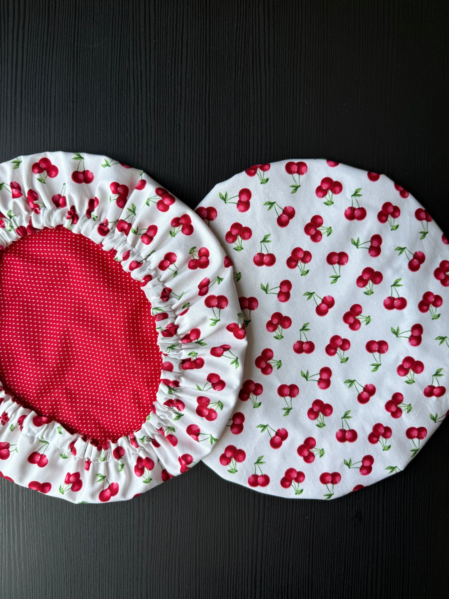 Cherry & Polka Dot Reversible Bowl Cover