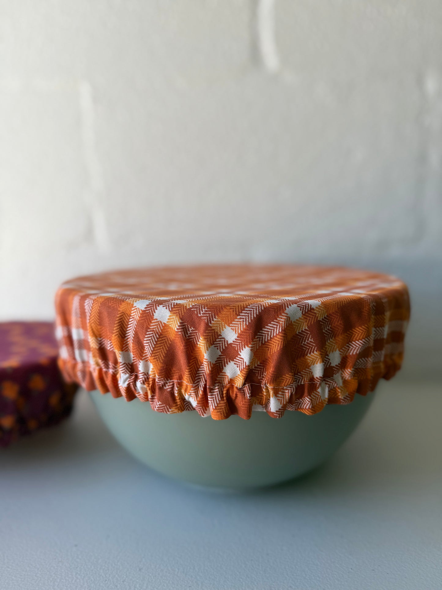Reversible Bowl Cover – Autumn Plaid & Blooms