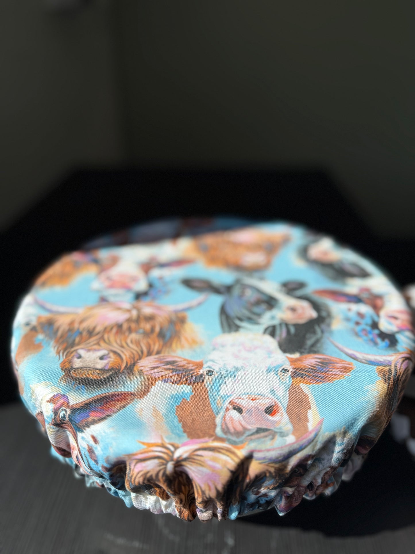 Reversible Cotton Bowl Cover - Cow Print