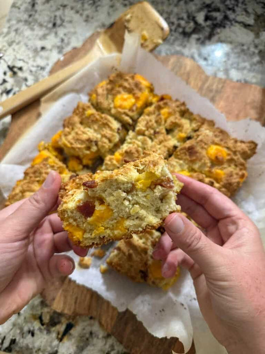 Bacon Cheddar Swim Biscuits