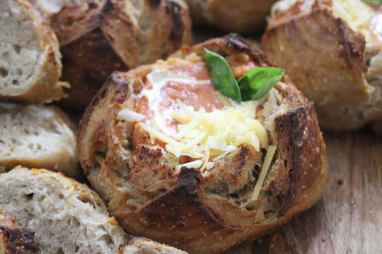 Cheesy Sourdough Bread Bowls