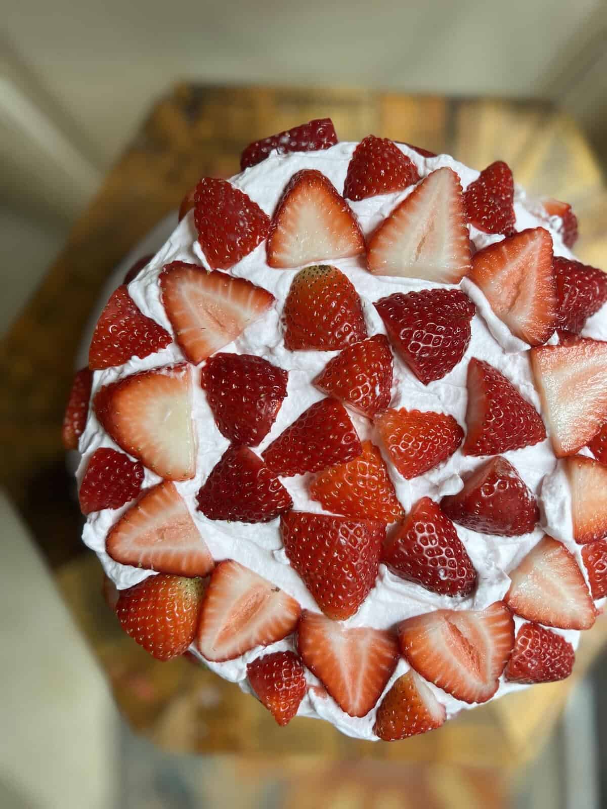 Strawberry Shortcake Sourdough Cake