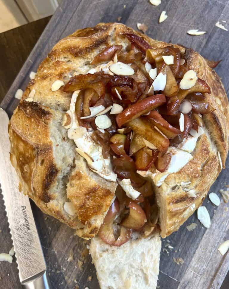 Cinnamon Apple Baked Brie Sourdough