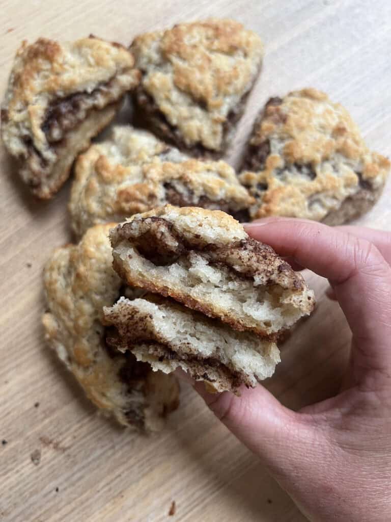 Sourdough Discard Nutella Scones
