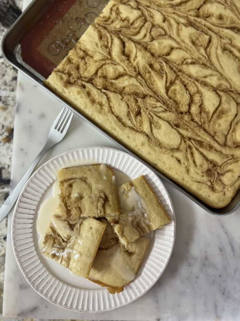 Sourdough Discard Cinnamon Swirl Sheet Pan Pancakes