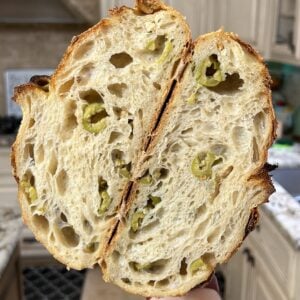 Roasted Garlic + Olive Sourdough Loaf