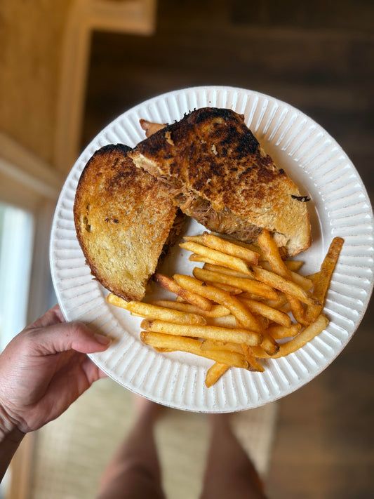 BBQ Pulled Pork Grilled Cheese Sandwiches