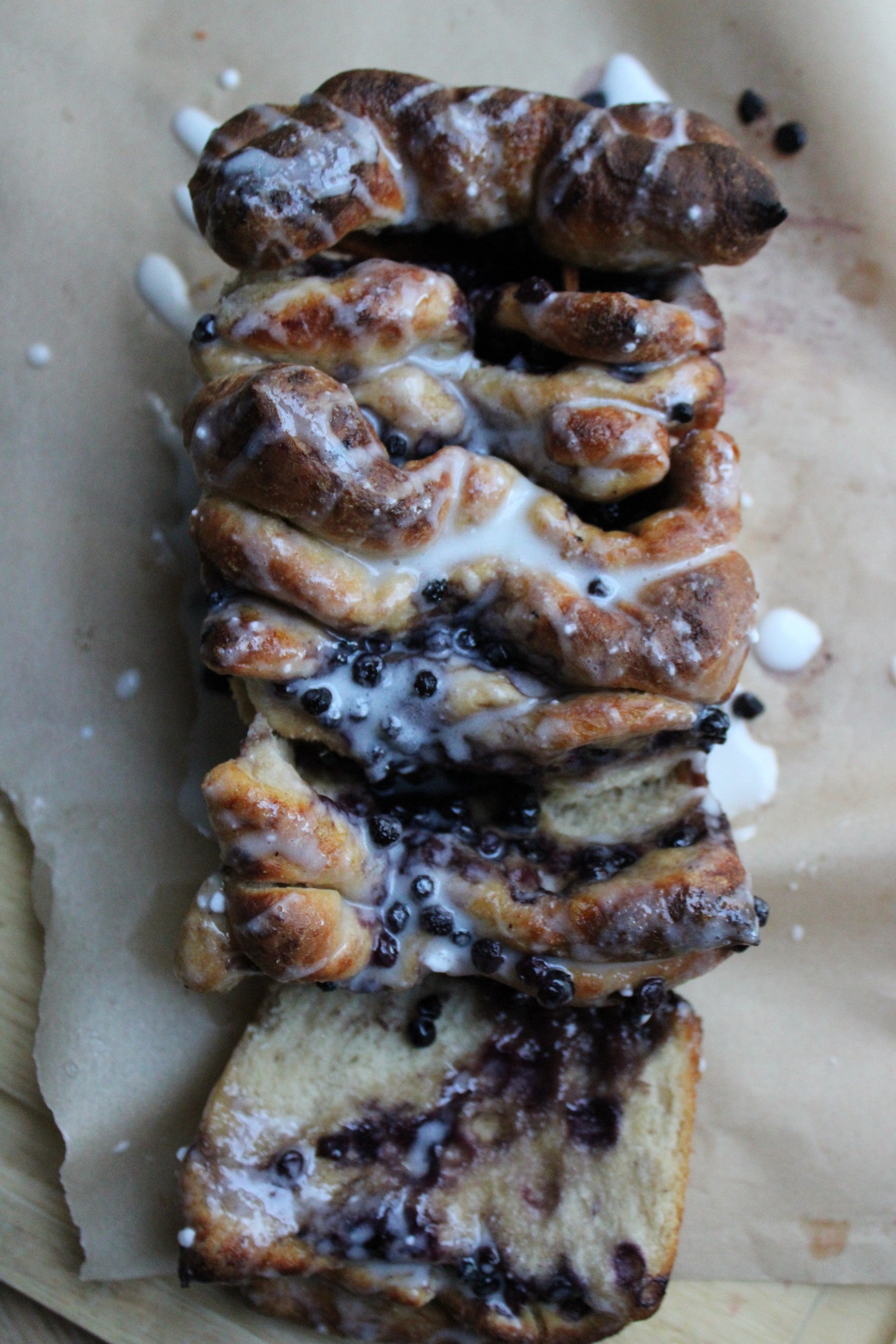 Blueberry Sugar Pull Apart Bread