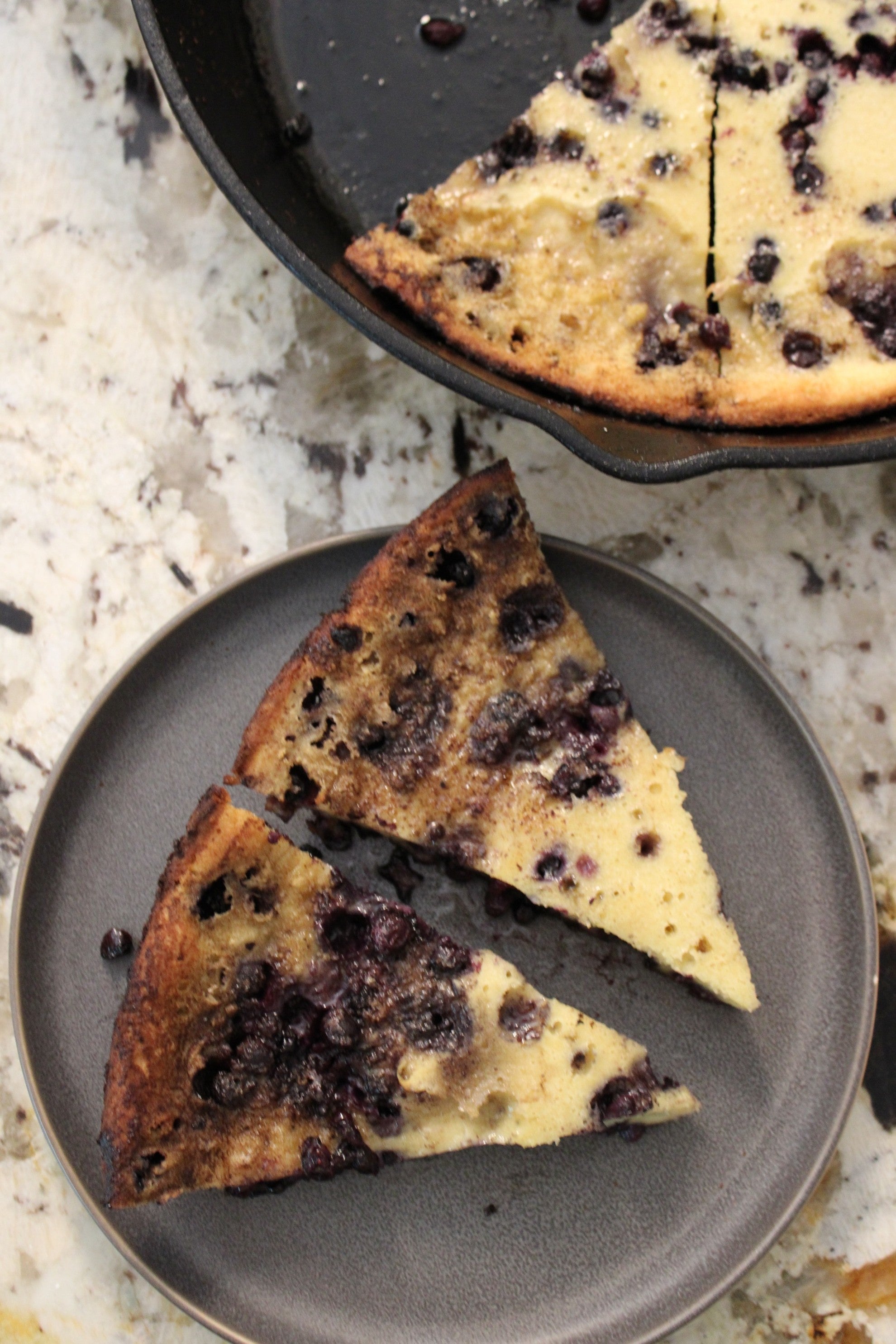 Salted Maple Blueberry Dutch Baby Pancake