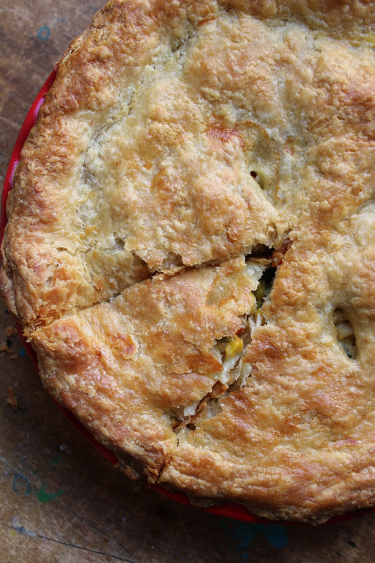 Classic Chicken Pot Pie with a Flaky Crust