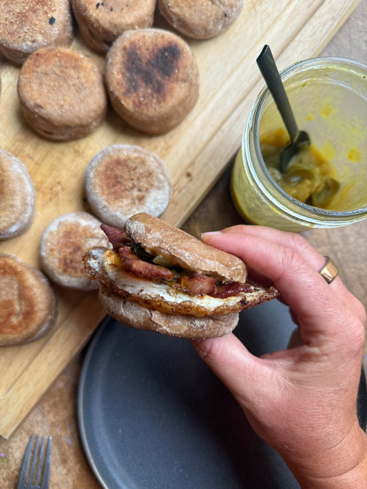 Whole Wheat English Muffins with Honey