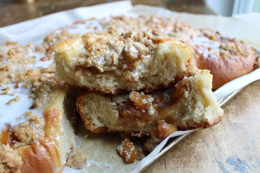 Peach Cobbler Brioche Buns