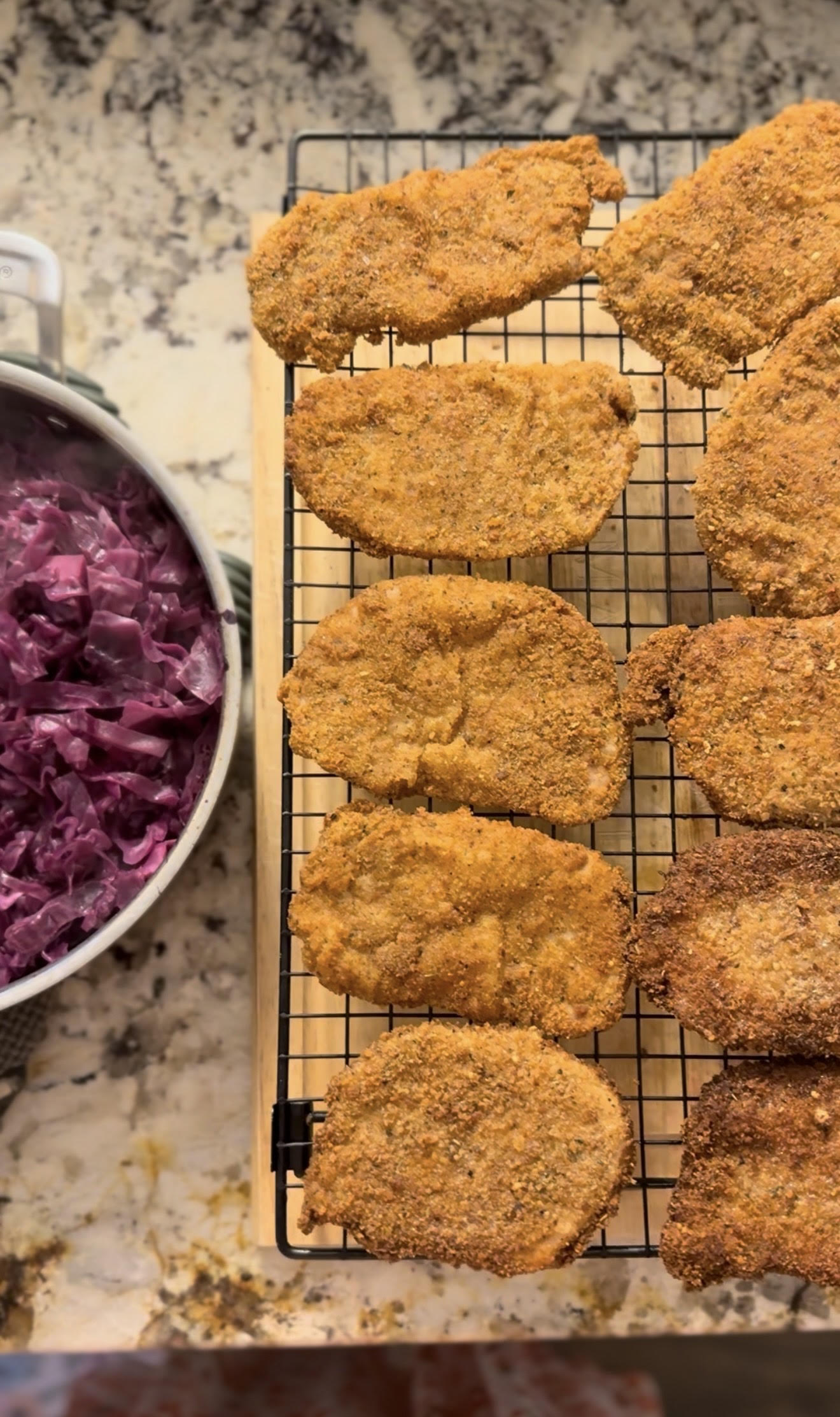 Crispy Pork Schnitzel with Sweet and Tangy Red Cabbage