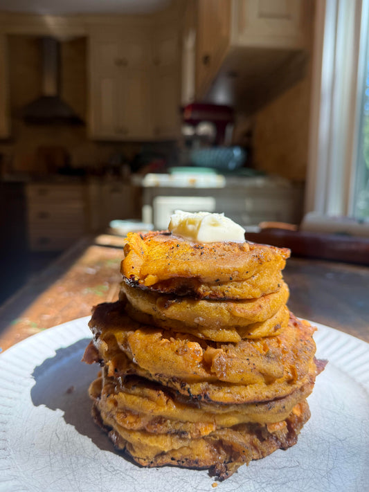 Fluffy Pumpkin Sourdough Pancakes