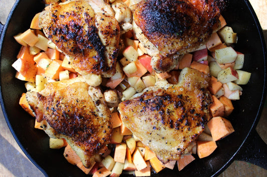 Autumn Skillet Chicken with Apples and Sweet Potatoes