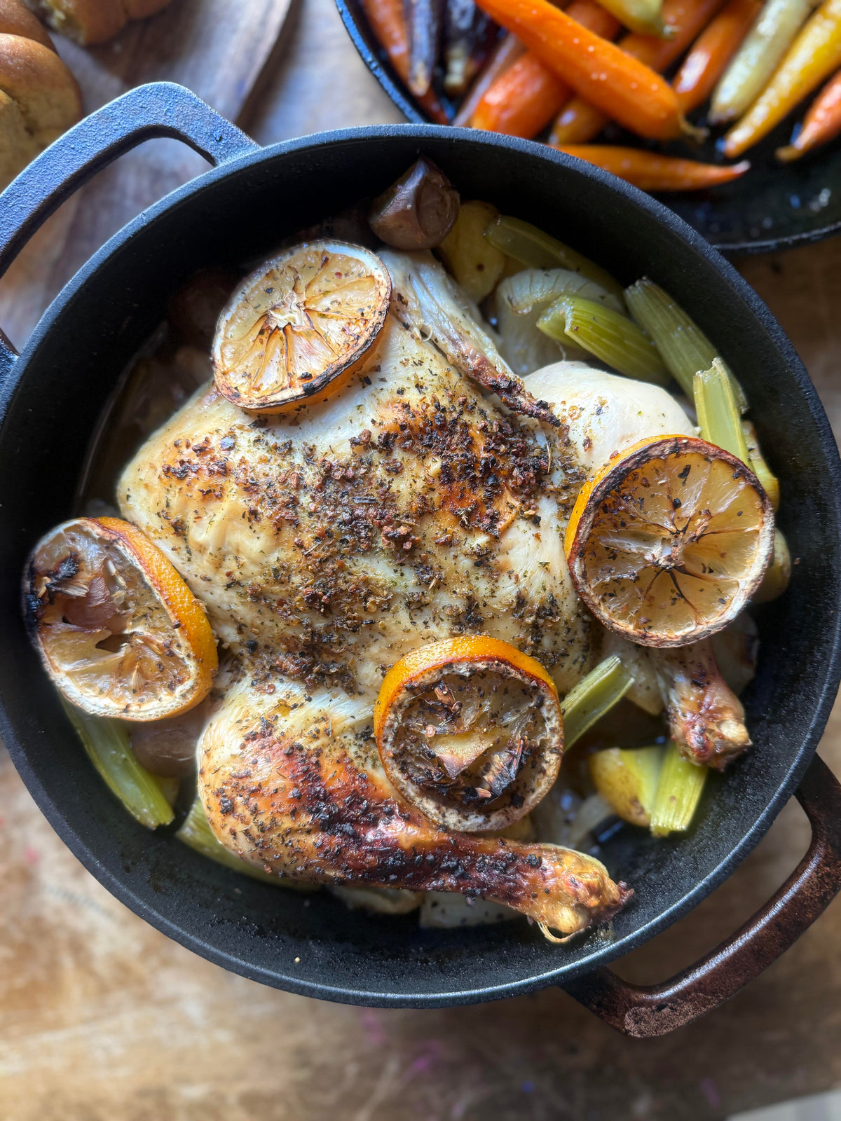 Easy Dutch Oven Roasted Chicken with Vegetables