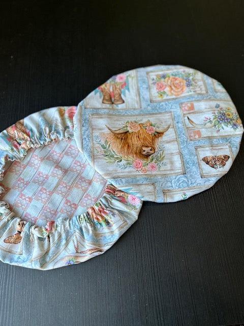 Reversible Cotton Bowl Cover -Farmhouse Frame Bowl Cover