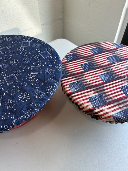 Americana Vintage Flags Bowl Cover | Reversible Sourdough Cover