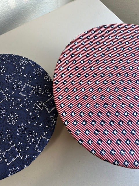 Americana Stars & Stripes Bowl Cover | Reversible Sourdough Cover