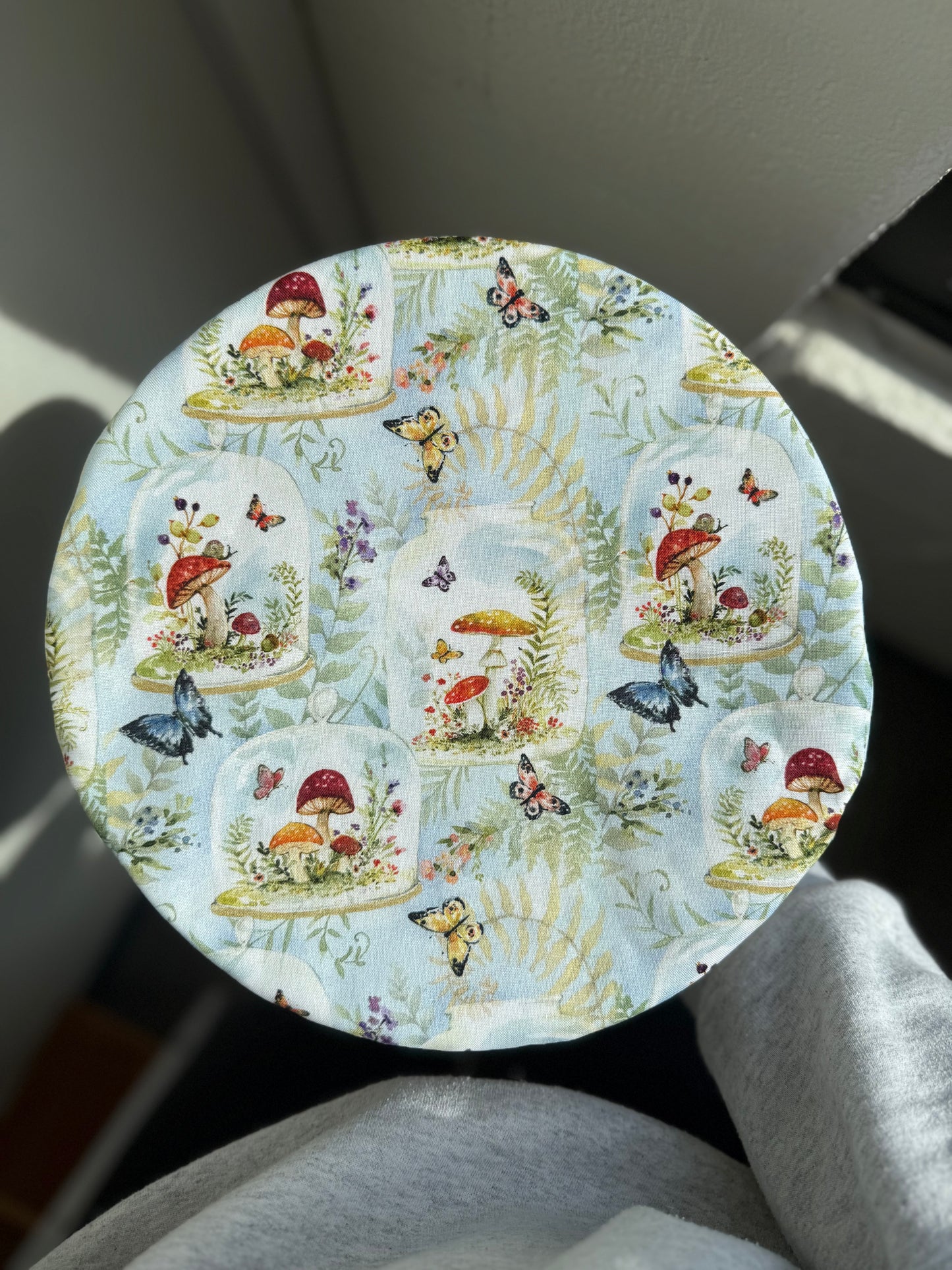 Spring Mushroom & Butterfly Bowl Cover