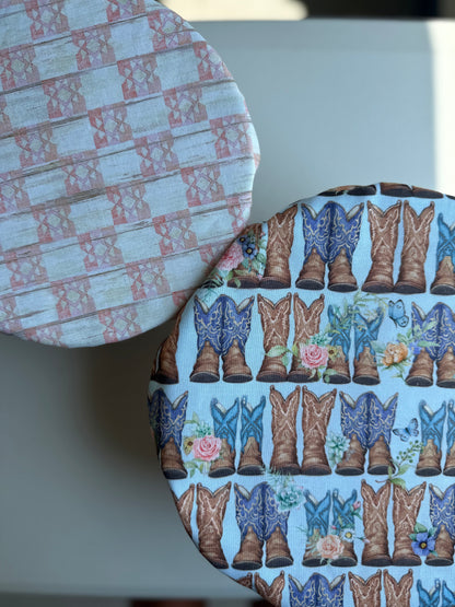 Western Boots Reversible Bowl Cover