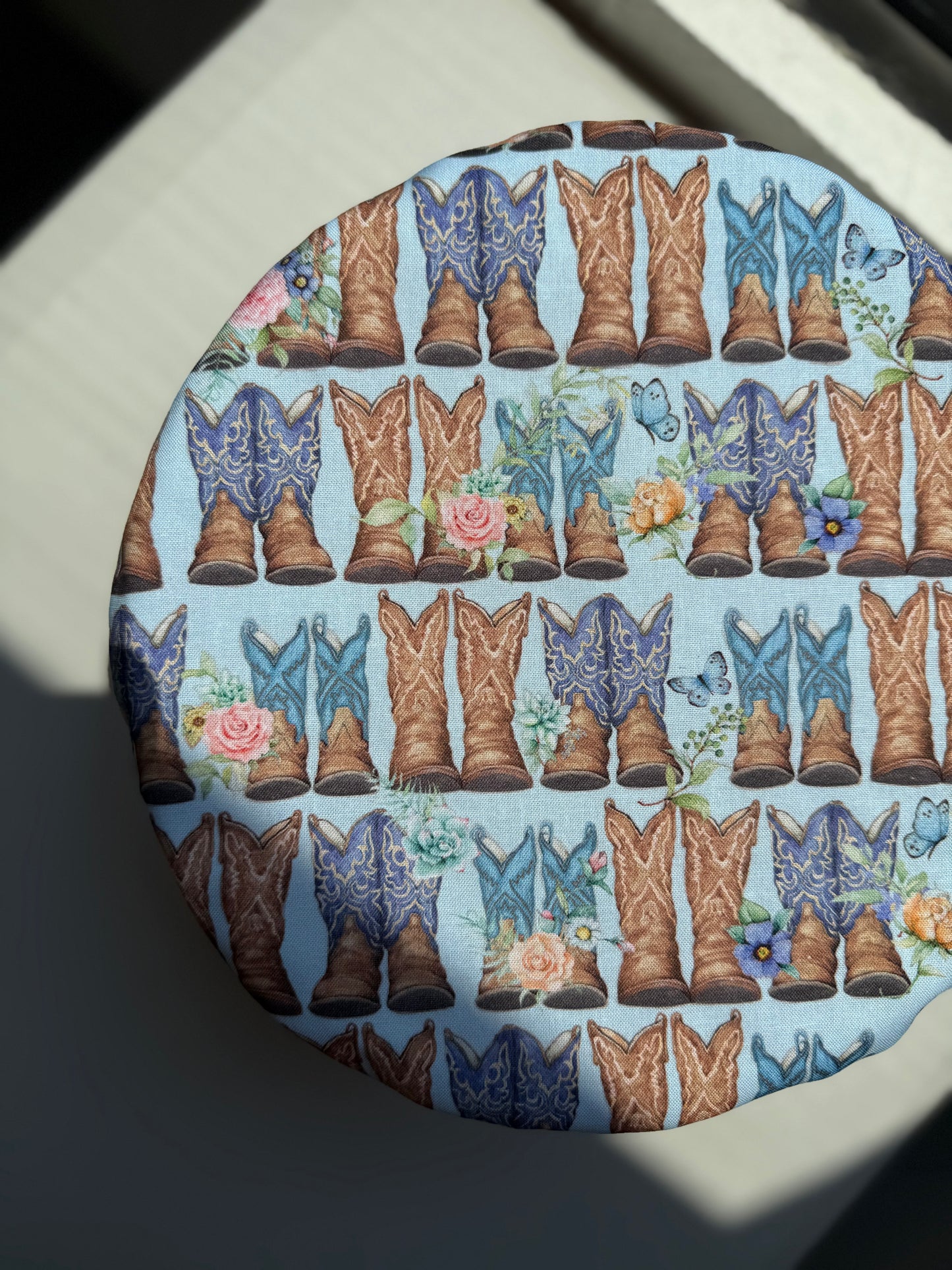 Western Boots Reversible Bowl Cover