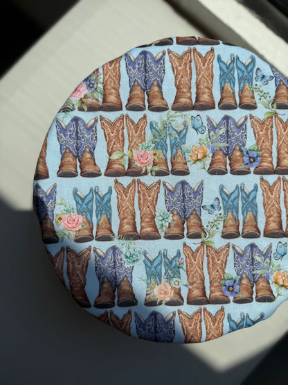 Western Boots Reversible Bowl Cover