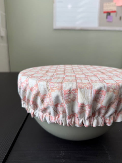 Reversible Cotton Bowl Cover -Farmhouse Frame Bowl Cover