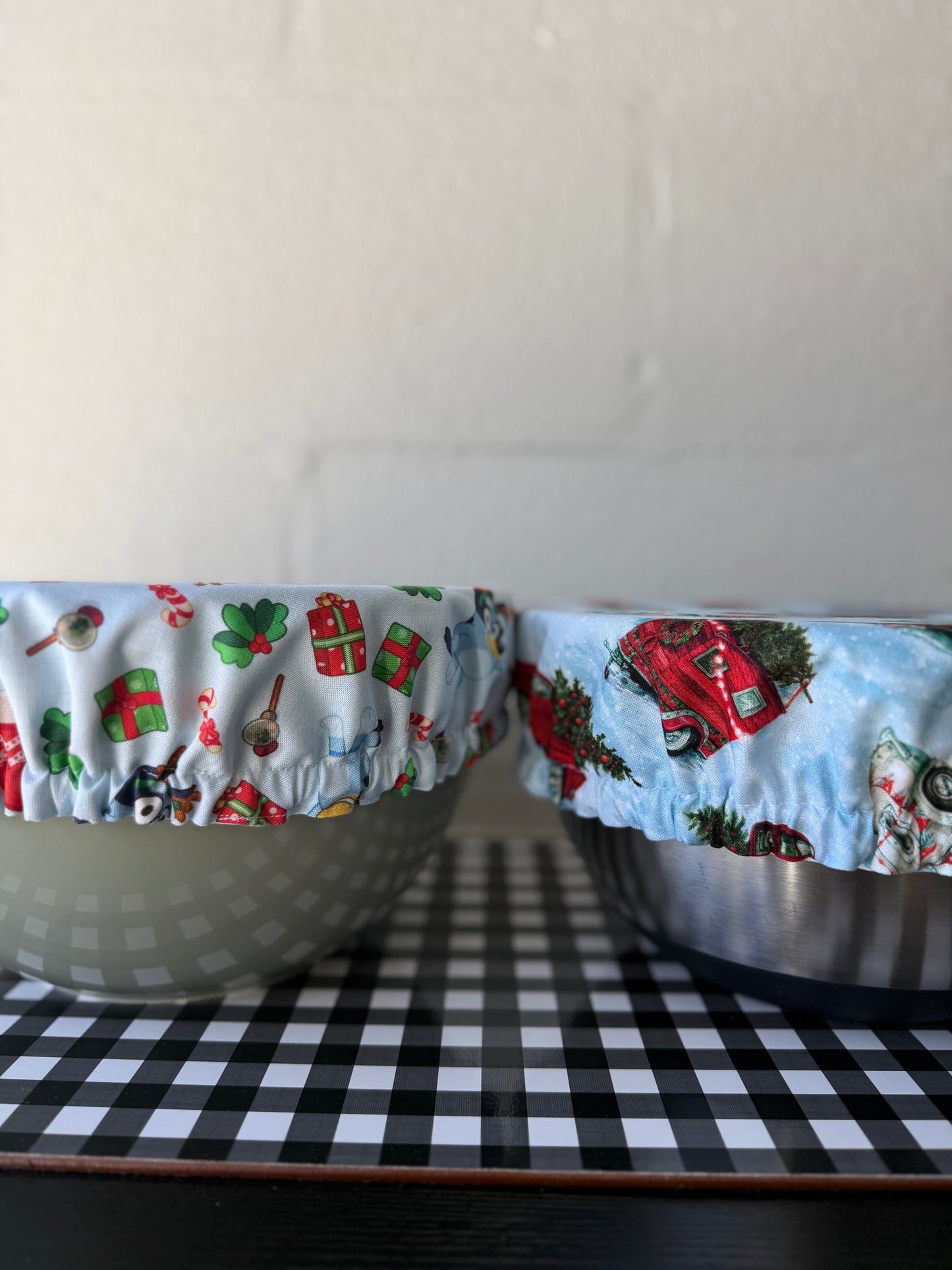 Mommy + Me Bowl & Jar Cover Set — Bluey + Classic Christmas Trucks