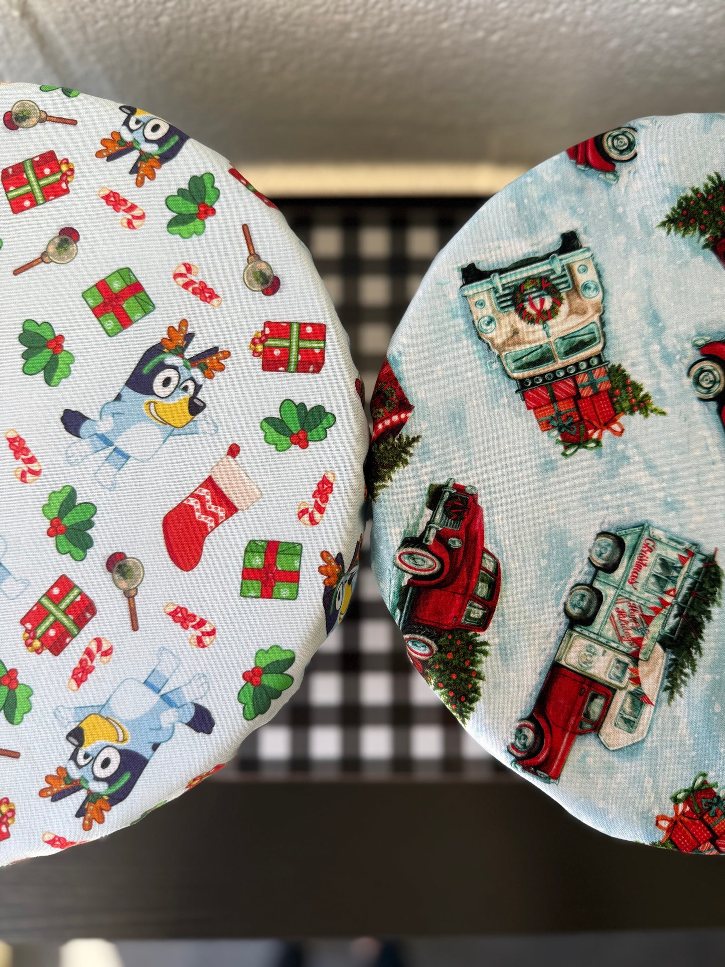 Mommy + Me Bowl & Jar Cover Set — Bluey + Classic Christmas Trucks