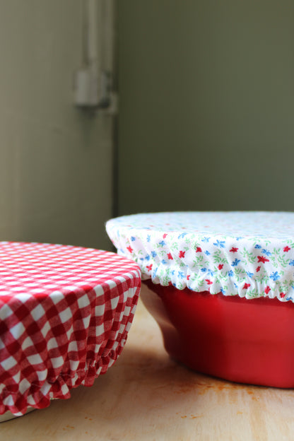Simple Americana Picnic Bowl Cover – Butterflies & Gingham