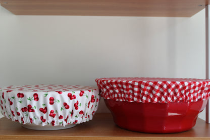 Americana Cherry Gingham Bowl Cover