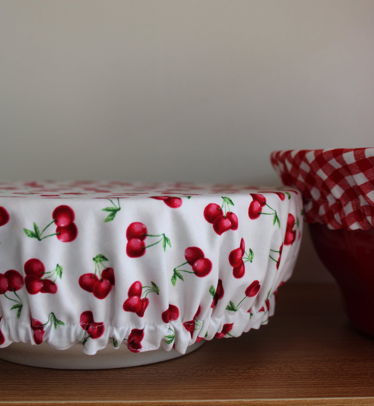 Americana Cherry Gingham Bowl Cover
