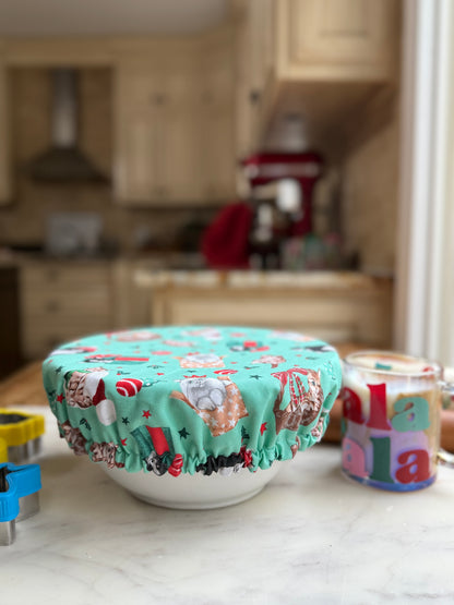 Meowy Christmas Reversible Bowl Cover