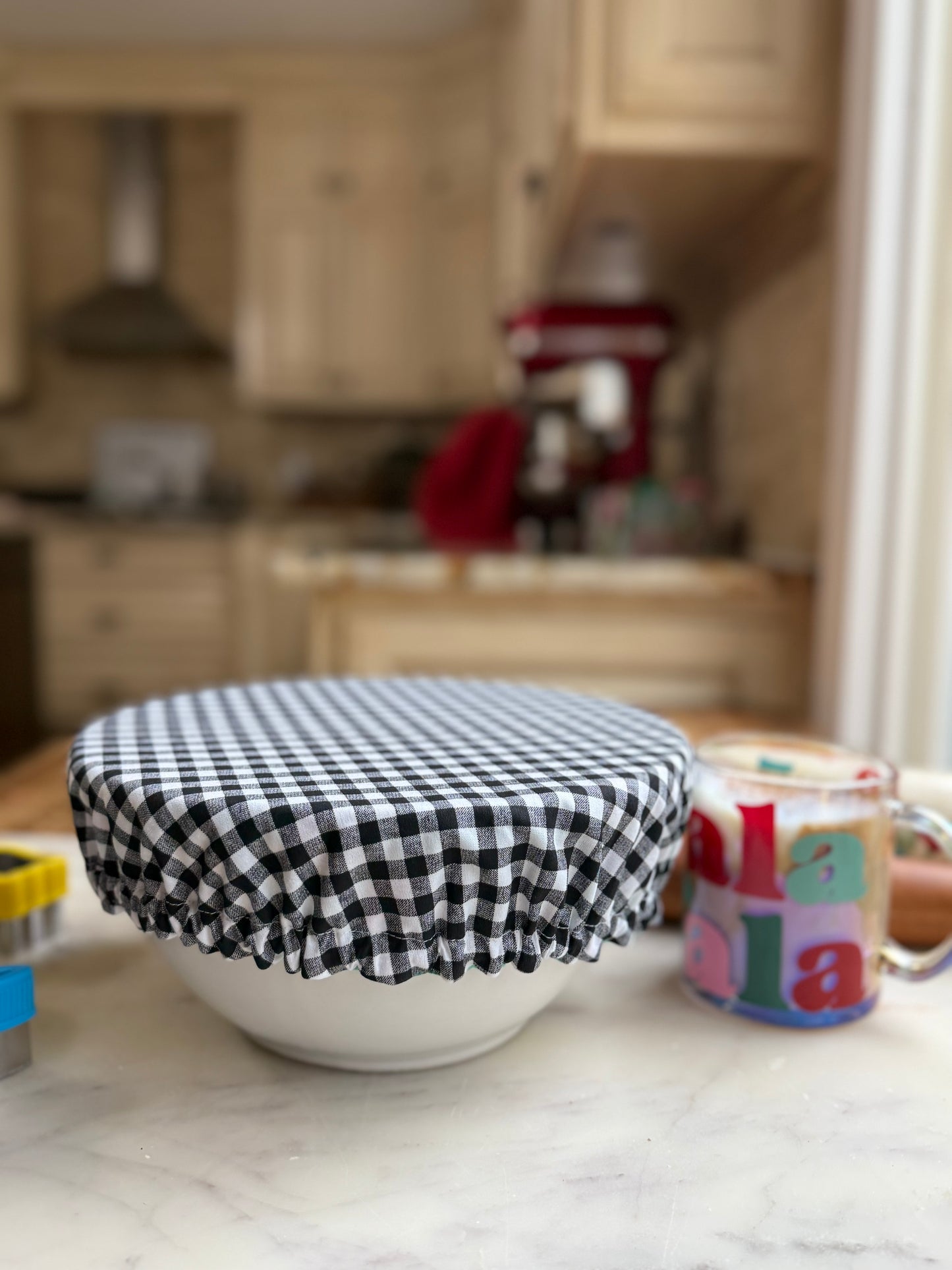 Vintage Christmas Trucks & Gingham Reversible Bowl Cover