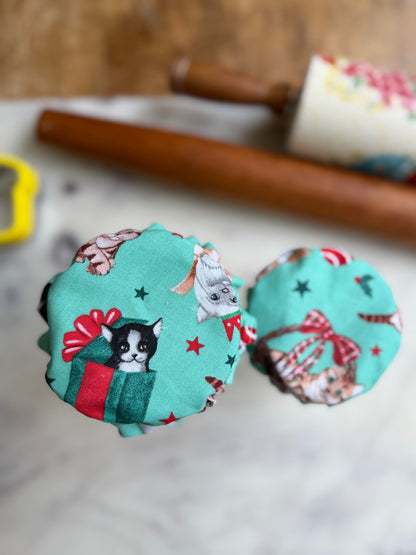 Holiday Jar Cover — Meowy Christmas