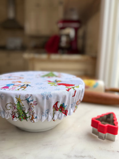 The Grinch & Christmas Plaid Reversible Bowl Cover