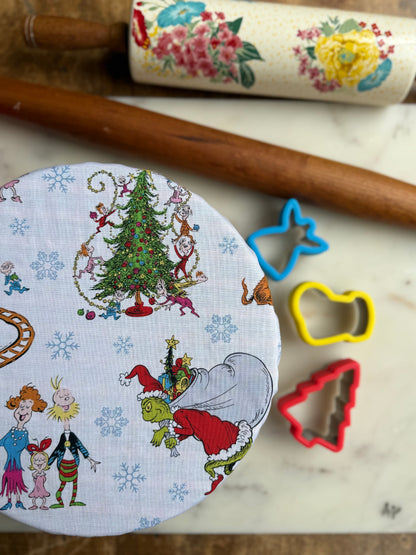 The Grinch & Christmas Plaid Reversible Bowl Cover