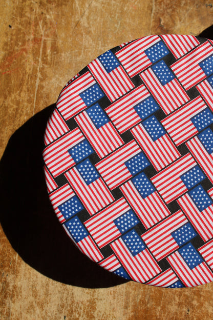 Woven Flags Bowl Cover | Red or Black Gingham