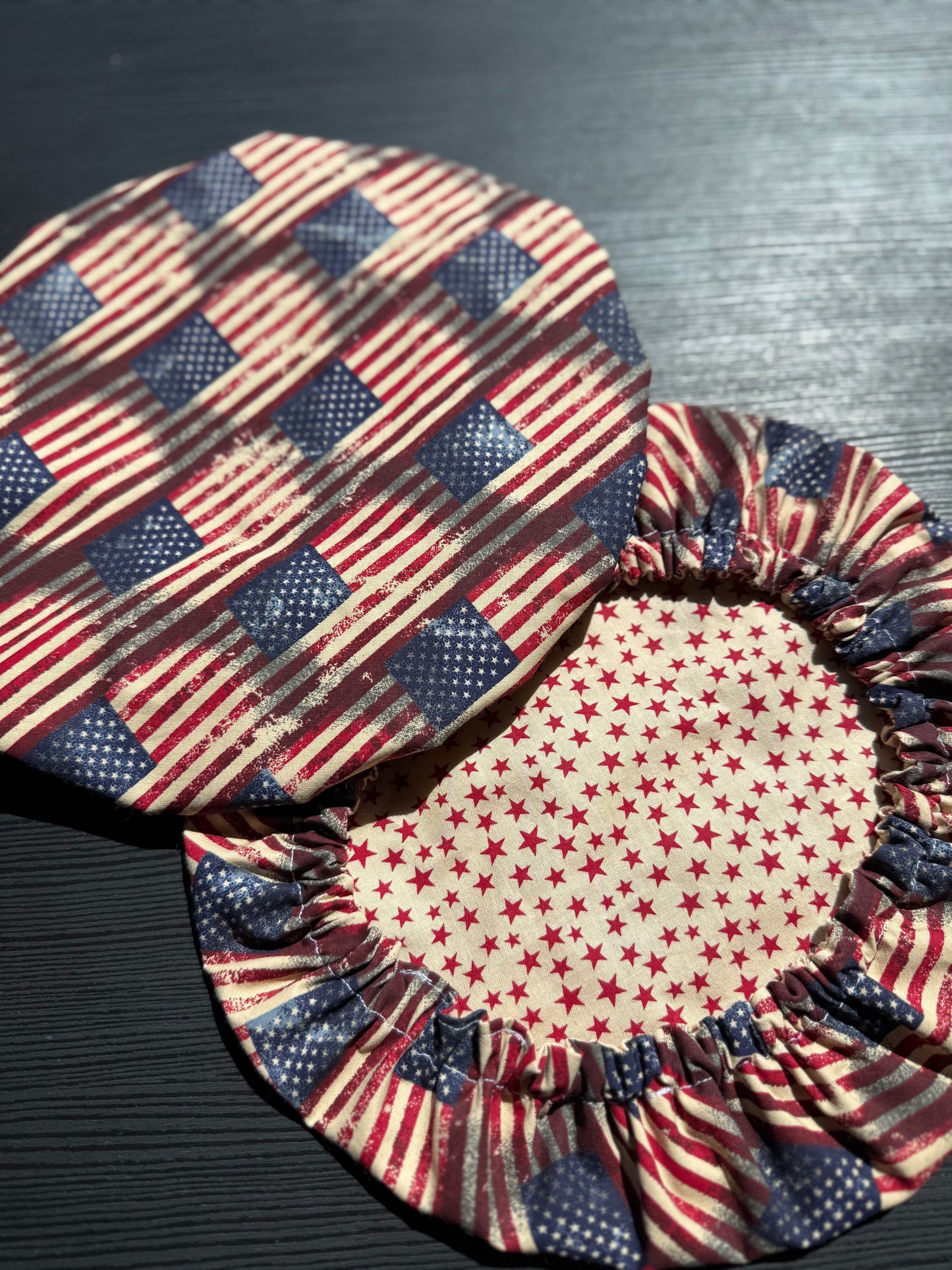Americana Vintage Flags Bowl Cover | Reversible Sourdough Cover