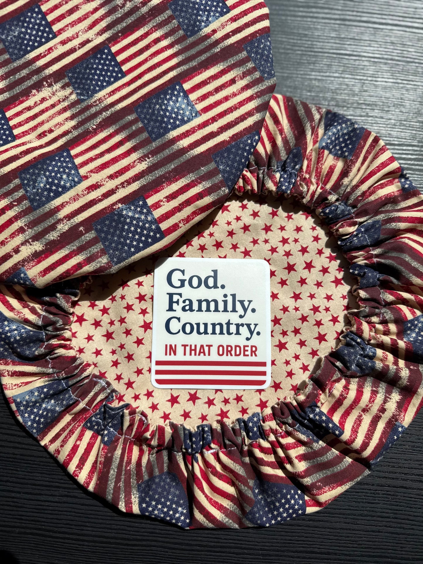 Americana Vintage Flags Bowl Cover | Reversible Sourdough Cover