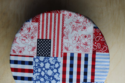 Patriotic Patchwork & Floral Bowl Cover
