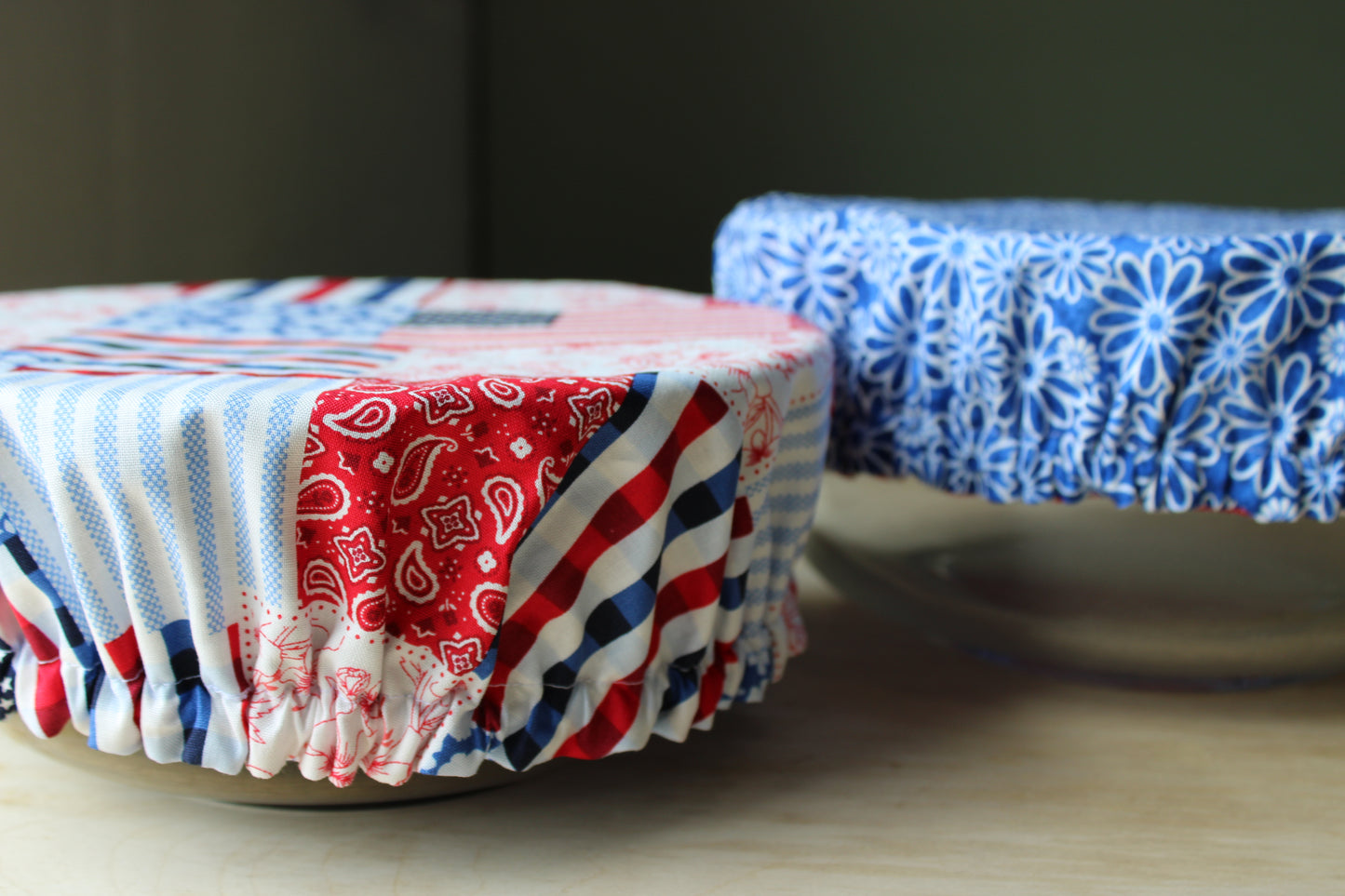 Patriotic Patchwork & Floral Bowl Cover
