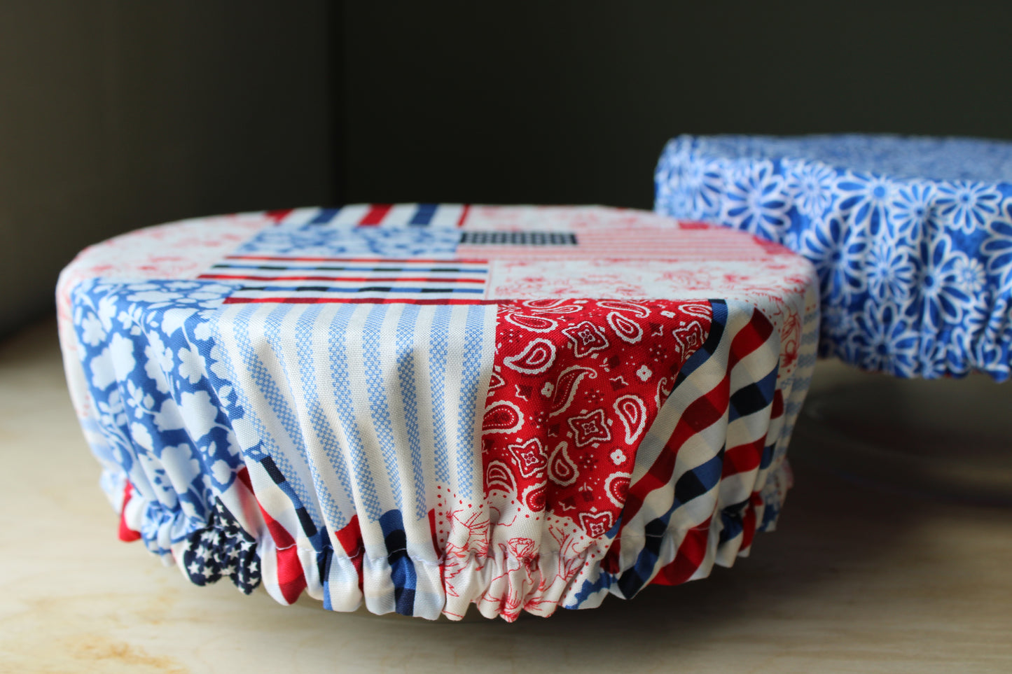 Patriotic Patchwork & Floral Bowl Cover