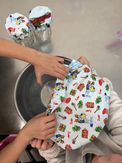 Mommy + Me Bowl & Jar Cover Set — Bluey + Classic Christmas Trucks