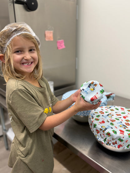 Mommy + Me Bowl & Jar Cover Set — Bluey + Classic Christmas Trucks